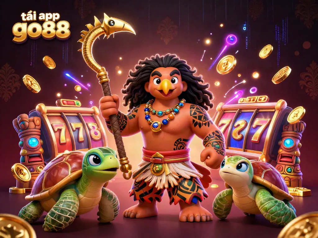 Engage with the exciting tải app go88 experience as a demigod hawk and turtle encounter vibrant slot elements and jackpot excitement.