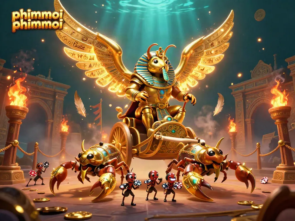 Engaging phimmoi phimmoi scene showcasing an epic gambling chariot race amidst stunning casino imagery.