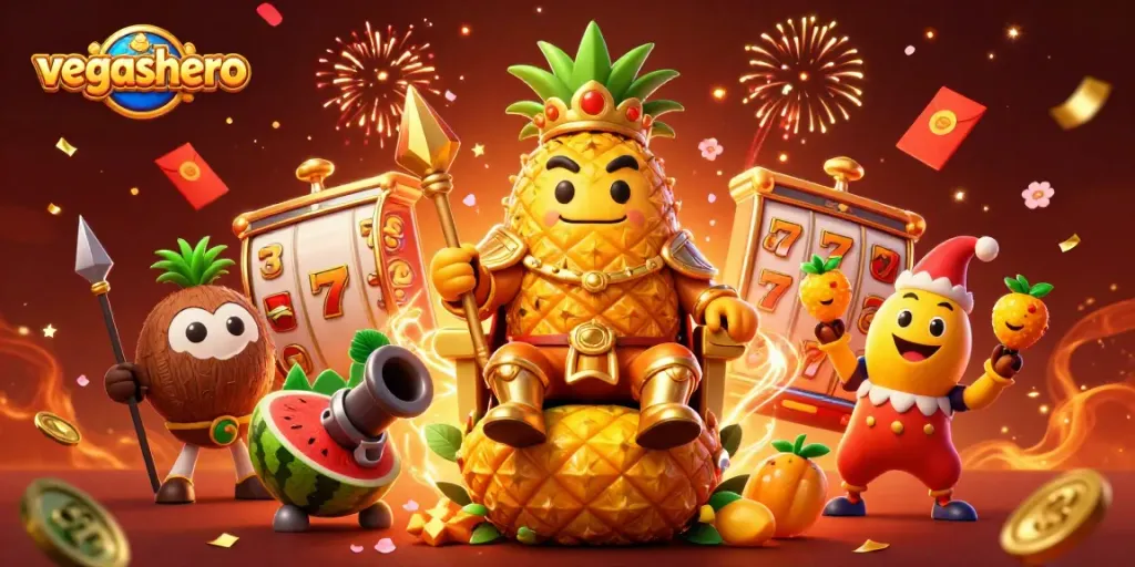 Engage with vegashero's vibrant online casino experience through this dynamic illustration showcasing gaming excitement.